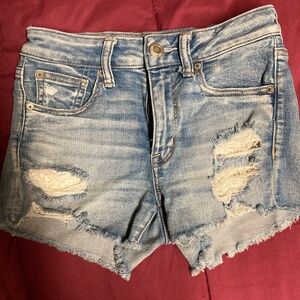 American Eagle Stretch Ripped Jean Shorts